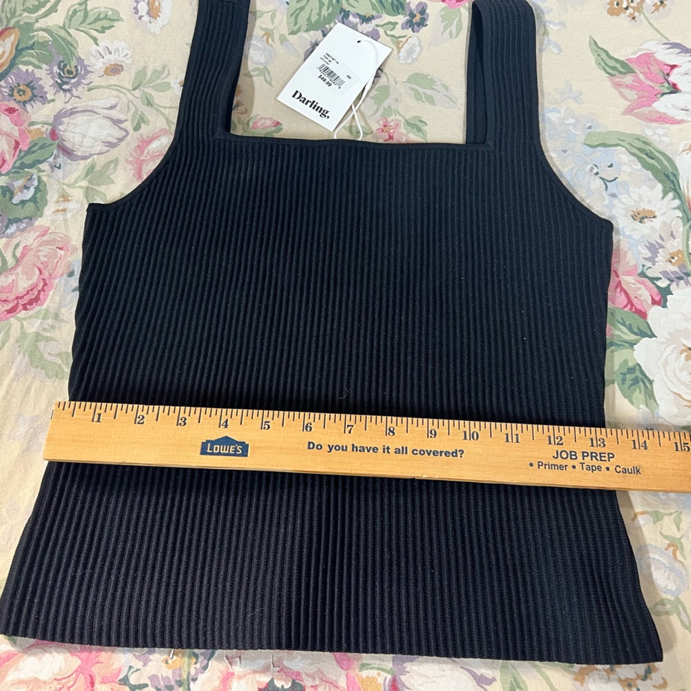 Black Ribbed Tank Top - Picture 15 of 16